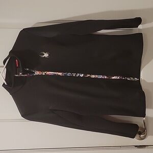 Spyder Girls XL (18) zip up black long sleeve jacket